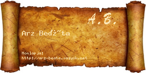 Arz Beáta névjegykártya