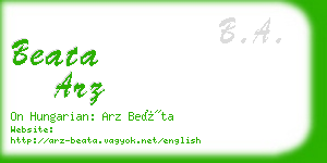 beata arz business card